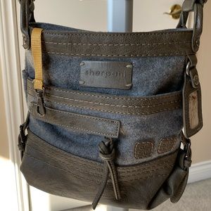 Sherpani wool and leather crossbody